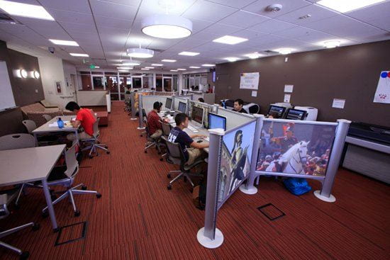 Students working on computers at the USC Computing Center